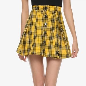 Her Universe Harry Potter Hufflepuff Pleated Plaid Skirt Size Medium